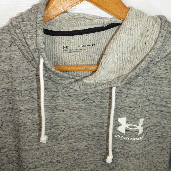 Under Armour Men's UA Rival Terry Short Sleeve Hoodie XL Heather Gray Loose Fit - Picture 3 of 4